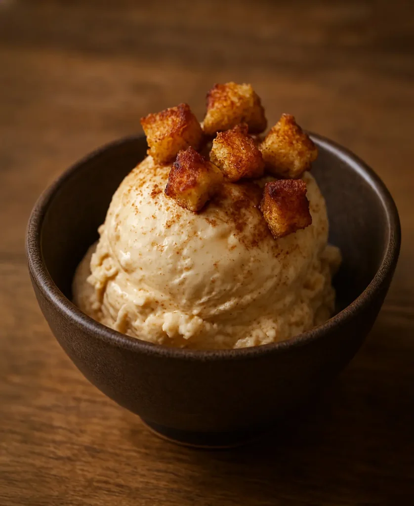 torrija y helado sin gluten